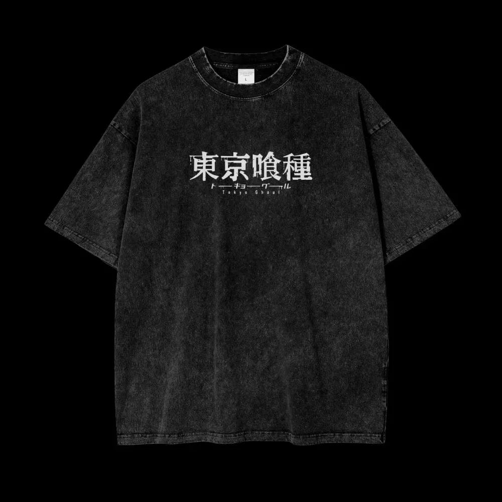 Trendy Summer Harajuku Men's Anime T-Shirt - Tokyo Ghoul Kaneki Ken Centipede Design in Soft Washed Cotton for Stylish Streetwear